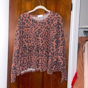 Leopard print babydoll shirt